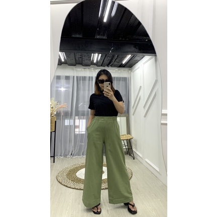 JOSHIN Bora Pants - Celana Kulot Hightwaist Linen Crinkle