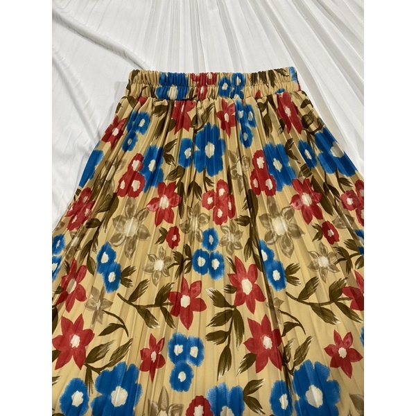 ROK PLISKET PREMIUM MOTIF FLORA TERBARU // ROK MOTIF FLORA // ROK PLISKET BUNGA FLORA // READY 8 WARNA