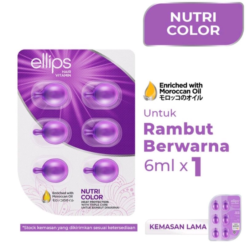 Ellips Hair Vitamin Moroccan Oil Nutri Color Blister 6 Butir