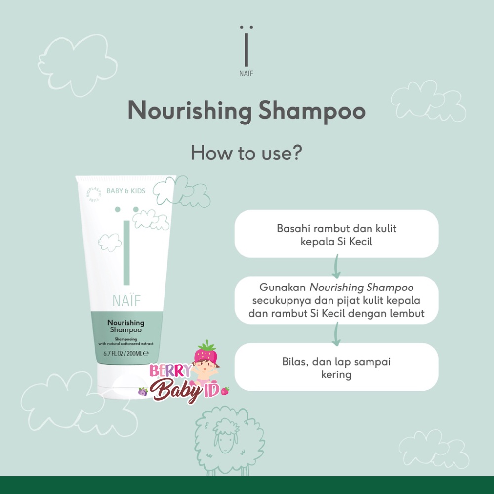 Naif Nourishing Shampoo Shampo Bayi Shampooing 200 ml Berry Mart