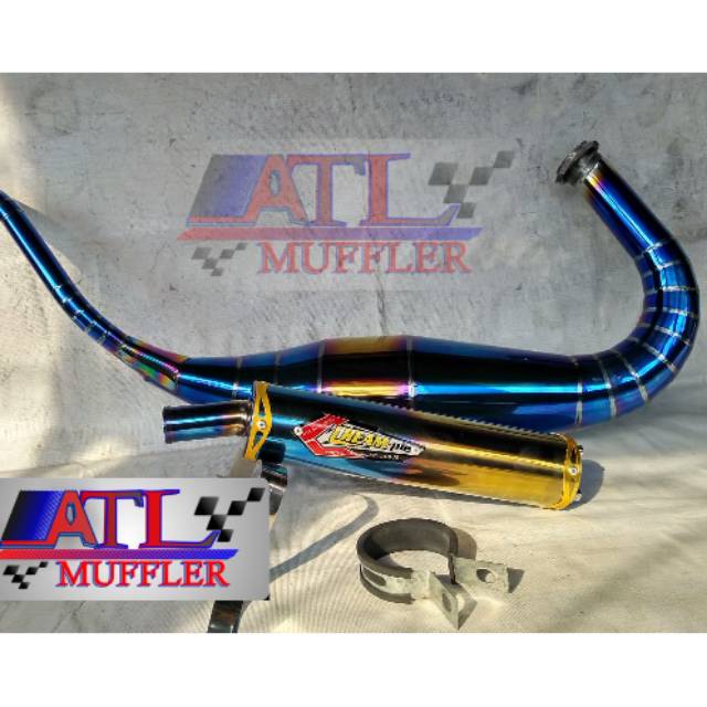 KNALPOT CREAMPIE BLUEMOON MODEL STANDAR NINJA 150 R RR SS FULL STAINLESS ANTI KARAT SUARA GARING