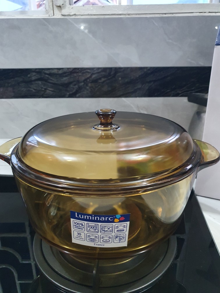 Panci Kaca Vitroline Amberline Casserole 3.5 Liter Luminarc