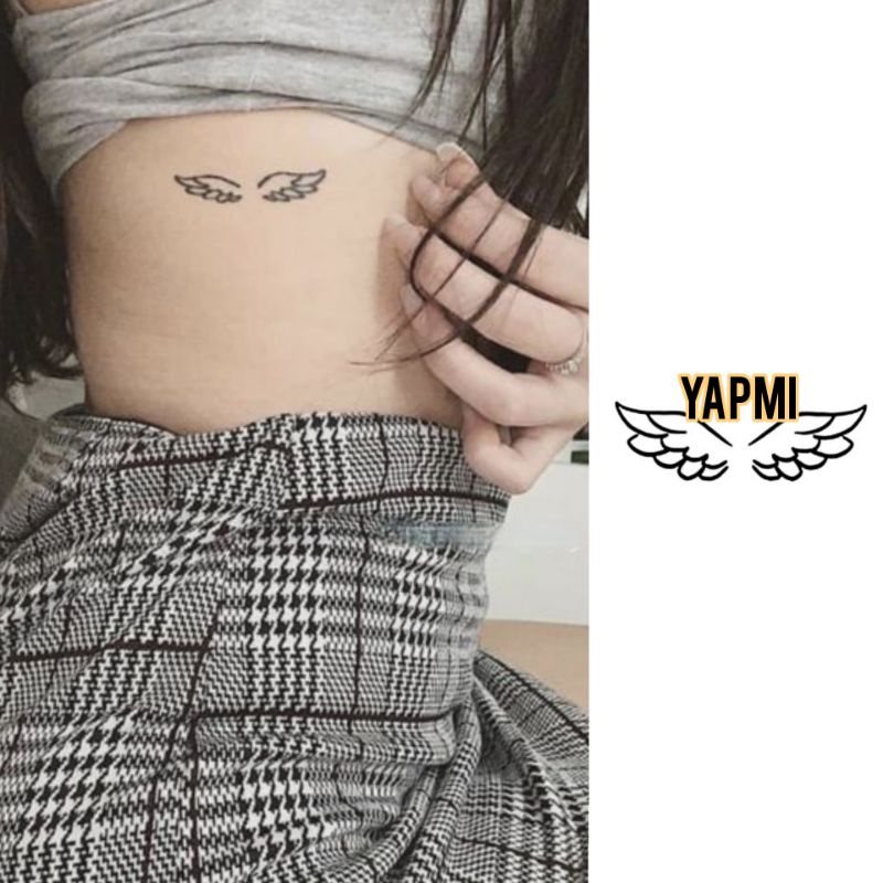 Tato Temporer Sayap angel kecil Aesthetic Stiker Tato Minimalis - YAPMI