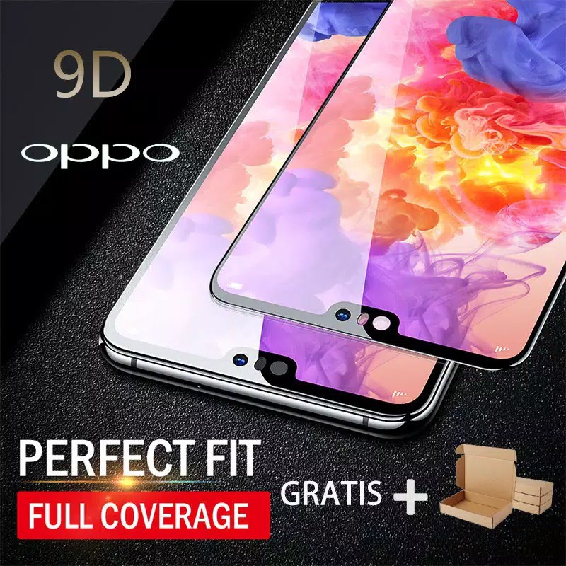 Tempered Glass colour 9D Premium Quality OPPO Series