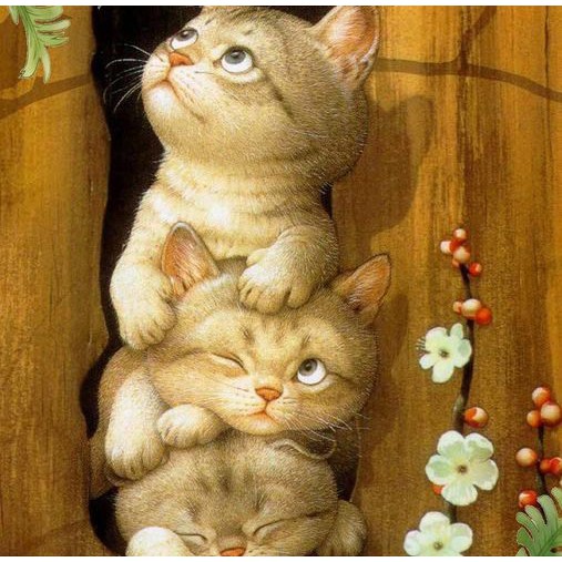 DIY Diamond Painting - 5D 3 Kittens Stitch Kit