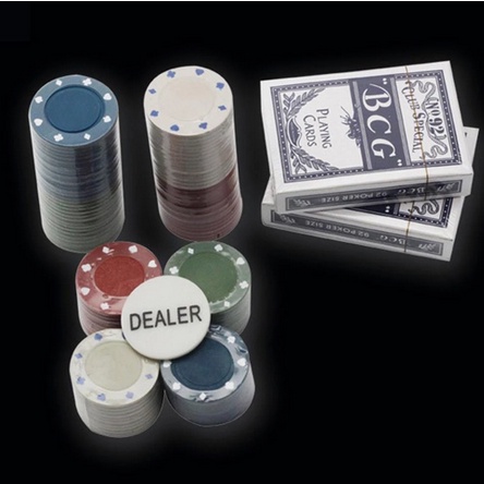 200PCS/Set Texas Holdem Poker Game / Mainan Kartu Poker / Casino Game Set Texas Hold em Chips Coins-7