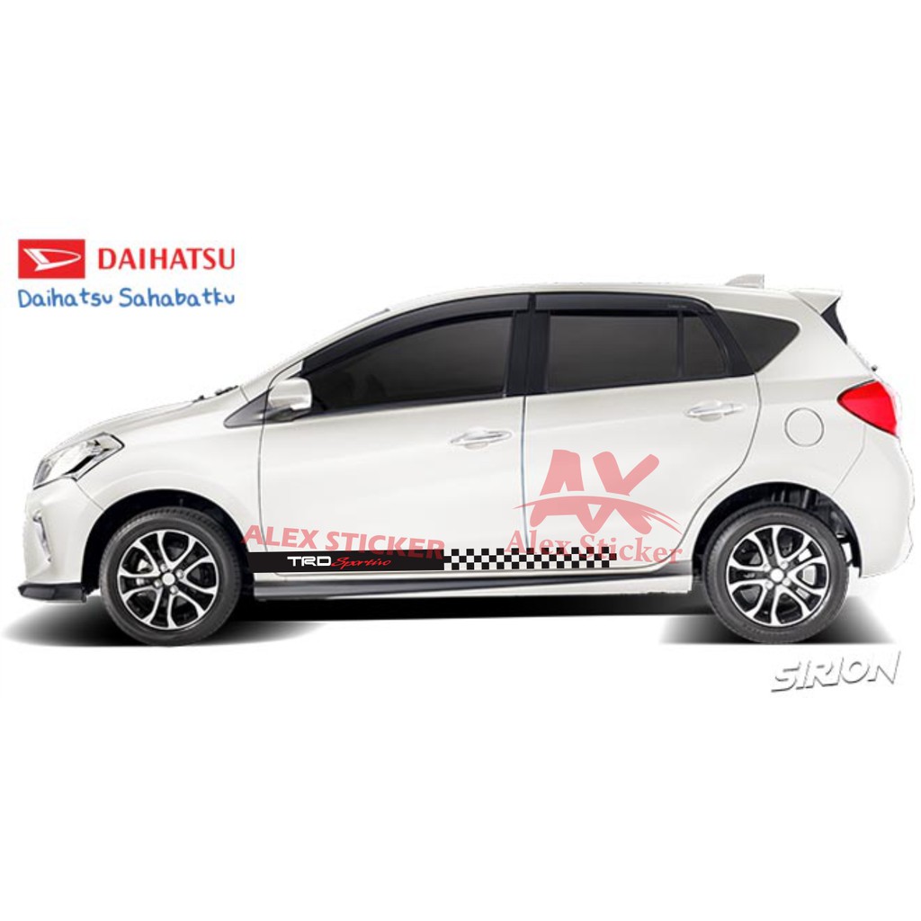 STICKER TRD SPORTIVO STIKER MOBIL DAIHATSU SIRION RIUO AYLA AGYA CUTING STIKER UNIVERSAL