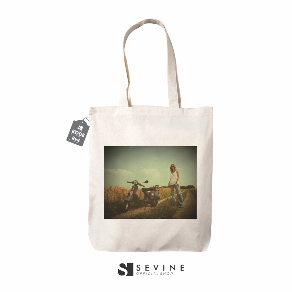 Sevine Totebag Tas Wanita Tote Bag Resleting Aesthetic Premium Wanita Vintage Retro - RV