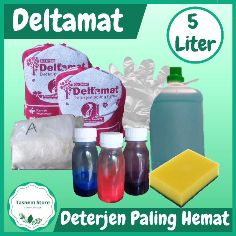 Bahan Deltamat Detergent Detergen Deterjen Sabun Cuci Baju Pakaian Cair Laundry Wangi Hemat 5 liter