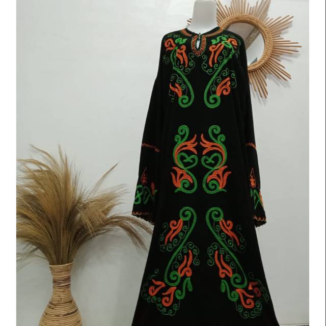 Abaya sholat  arab bahan jet black murah