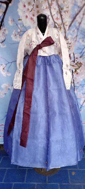 Sky blue pink soft hanbok