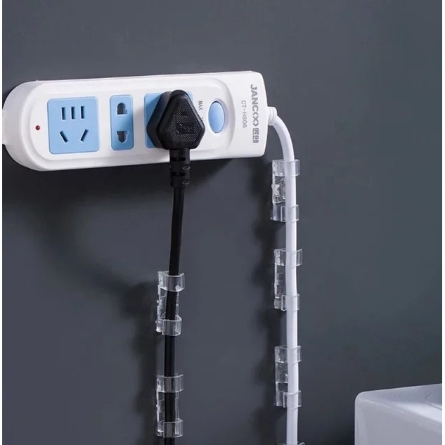Klem Kabel Transparan Cable Organizer Cord Holder Isi 20