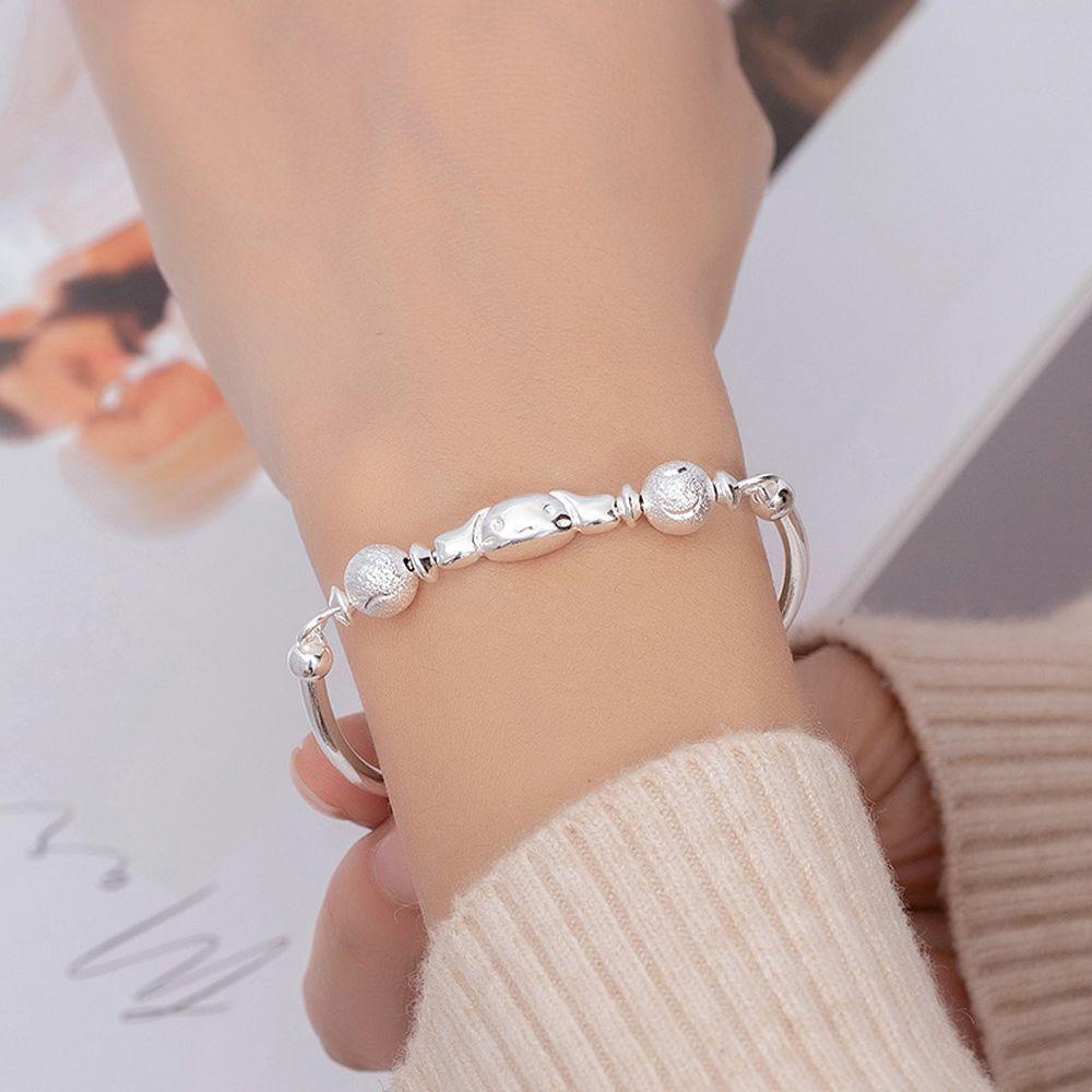 Gelang Wanita Agustina Hadiah Wanita Sederhana Unik Perhiasan Aksesoris Kepribadian Cinnamoroll Gelang Perak