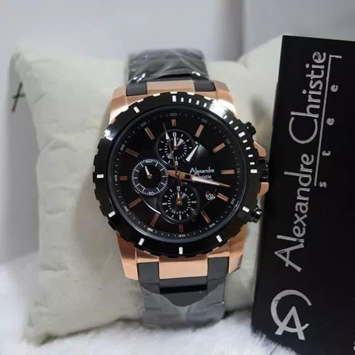 Alexandre Christie AC 6141 Black Rose Gold Jam Cowok Alexandre Christie AC6141 Garansi Resmi