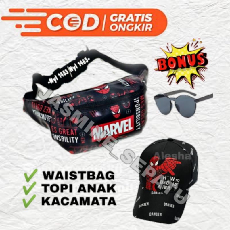 Waistbag/Tas Selempang Anak Laki Laki Karakter Batman