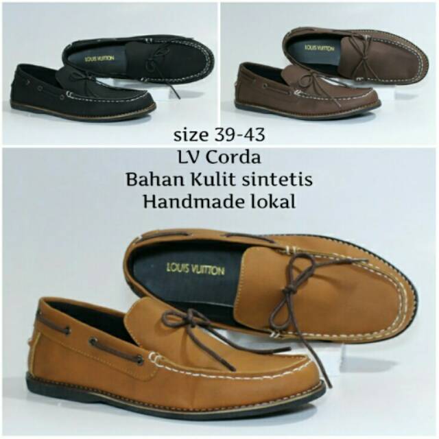 LV Corda Bahan Kulit sintetis Handmade lokal Sepatu Slop/slipon Pria Galeri Intan Bandung