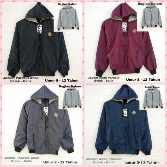 KCS Jaket Parasut Anak Sweater Anak Jaket Bolak-Balik Anak JBB Anak Jaket Anak TK SD SMP