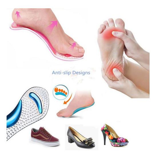 Insole Sepatu Gel Pad Foot Elastic Orthopedic Alas Kaki Silikon Sepatu