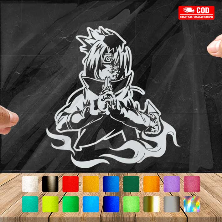 Cutting Stiker Sasuke Variasi Motor Mobil Sticker Timbul Keren Nyala Dasbor Spakbor Visor Body Kaca Helm Laptop Hologram Reflective Tahan Air Bodi Samping Nama Jepang Scoopy Vario Beat NMAX PCX Vespa Aesthetic Pickup Anime Windshield Kustom Modif
