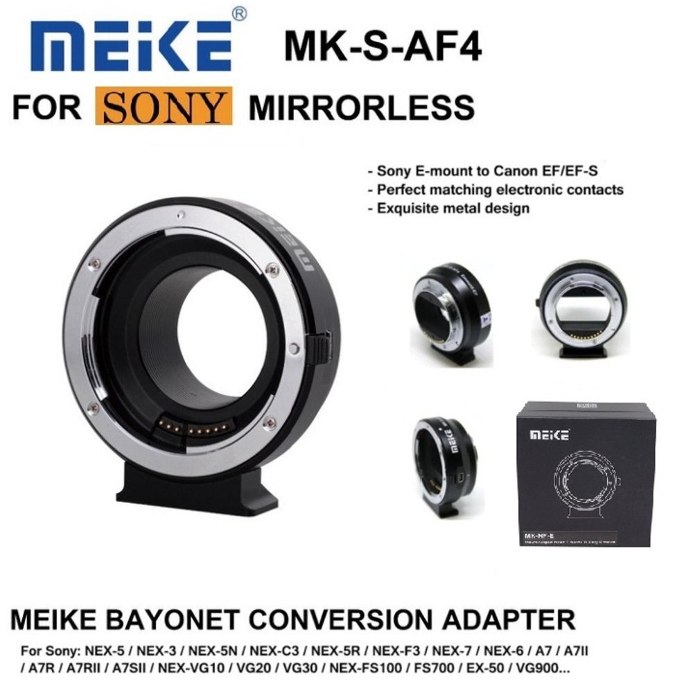 MEIKE MK S AF4 Mount Adapter for Sony E-Mount to Canon EF EF-S
