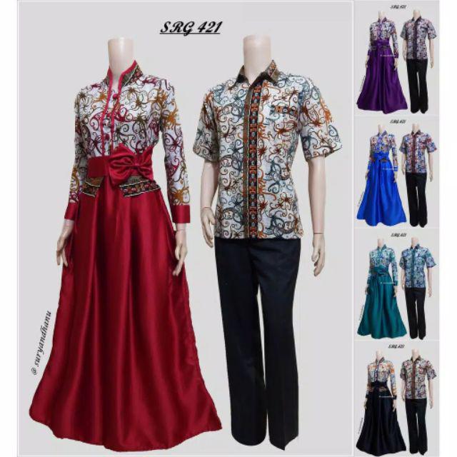 Batik Couple Srg 421 Gamis Velvet,batik Kebaya Sarimbit Srg 421 Gamis Velvet