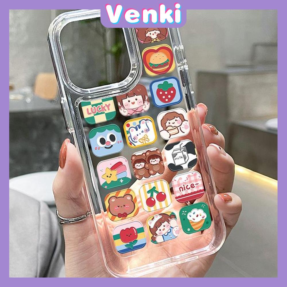 iPhone Case HD Acrylic Hard Case High Clear Metal Button Protection Camera Shockproof Cartoon Cute Compatible with iPhone 14 Pro Max 14 Plus 13 Pro Max 12 Pro Max 11 XR 7Plus