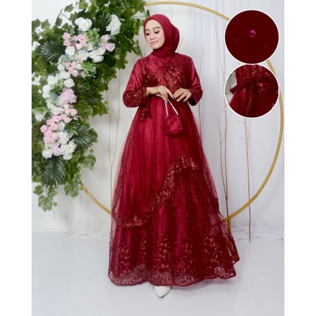 GAMIS HUMAITMRA // BAHAN TILLE BORDIR PREMIUM //KODE DJ