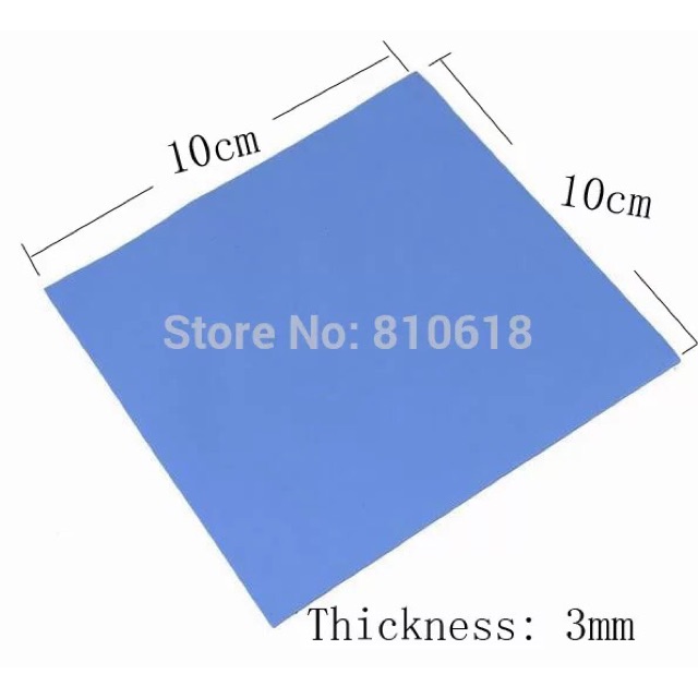 Thermal Pad 100mm x 100mm x 3mm CPU Heatsink Cooling Konduktif Silikon Pad kualitas tinggi