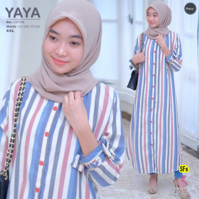 LONG TUNIK MOTIF GARIS