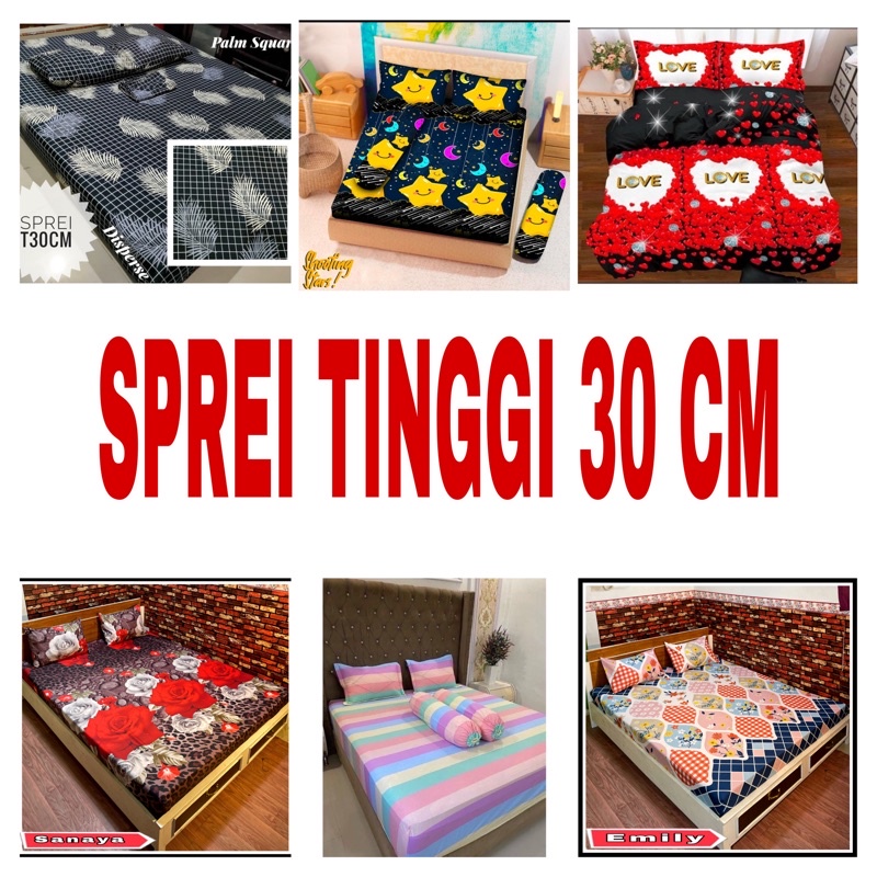 160x200x30/120x200x30 aesthetic kotak kotak tinggi 30cm/Sprei aesthetic korea.motif komplet murah