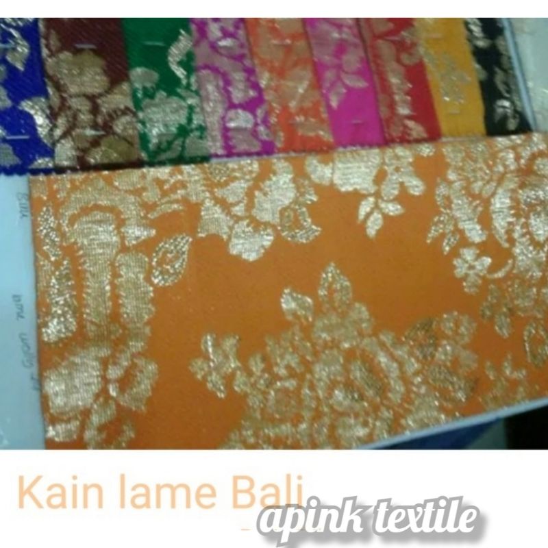 kain bahan lame embos motif bali/ kain ceongsham lame bahan aplikasi baju adat songket