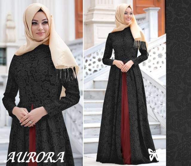 ELDE 5 - SALE Aurora maxi baloteli embosh fariasi depan kancing bungkus rok bawah ada lapisan spandek LD 90CM PANJANG 130CM