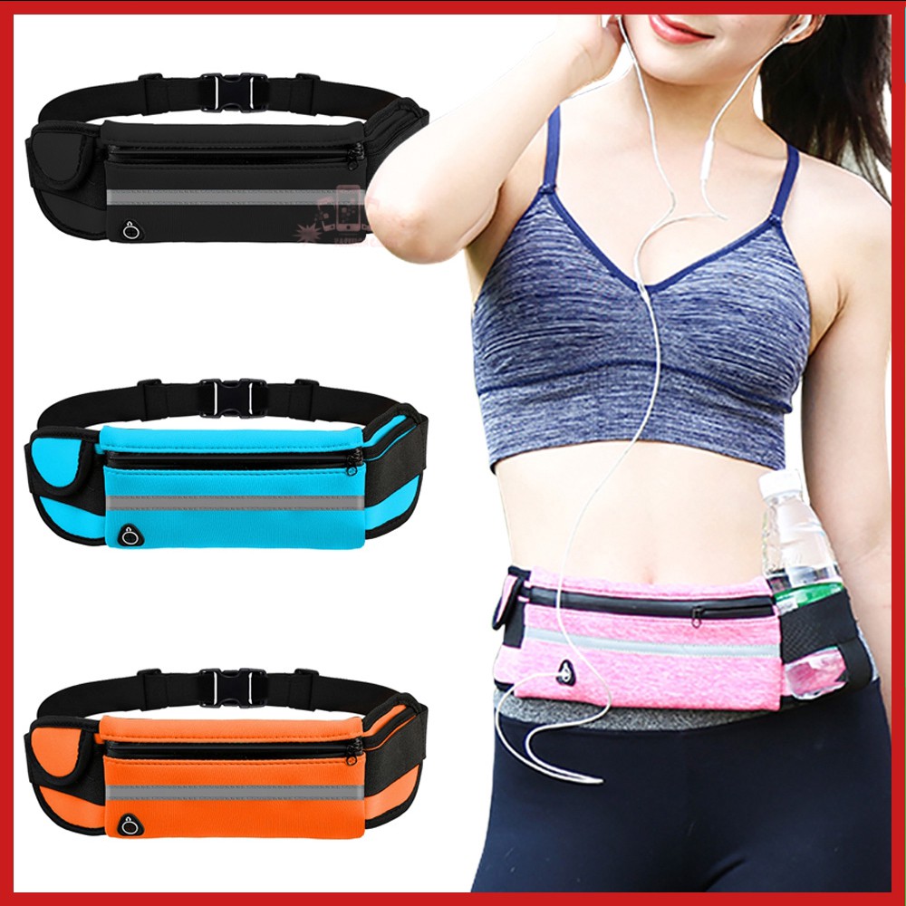 Tas Ikat Pinggang Lari Sepeda Olahraga Gym Running Waist Bag Belt 1 KANTONG TAS PINGGANG SPORT BELT