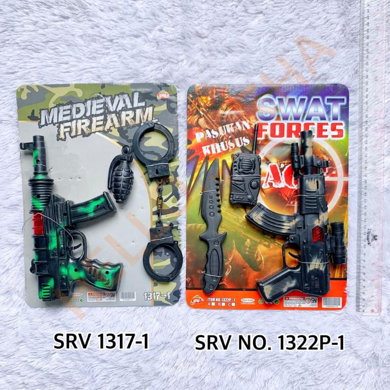 MAINAN SRV 1317-1 & NO. 1322P-1 MEDIEVAL FIREARM & SWAT FORCES PASUKAN KHUSUS TRETEK KELUAR SUARA BU