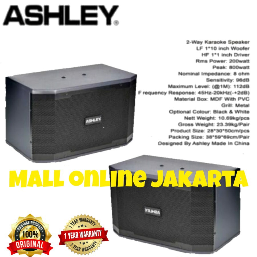 speaker pasif ashley ka2310 pasiv karaoke 10 inch original ka 2310