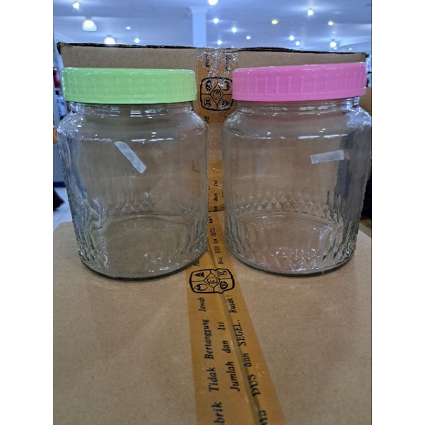 Toples Kaca Tutup Plastik / Toples Kue Kering Kue Lebaran