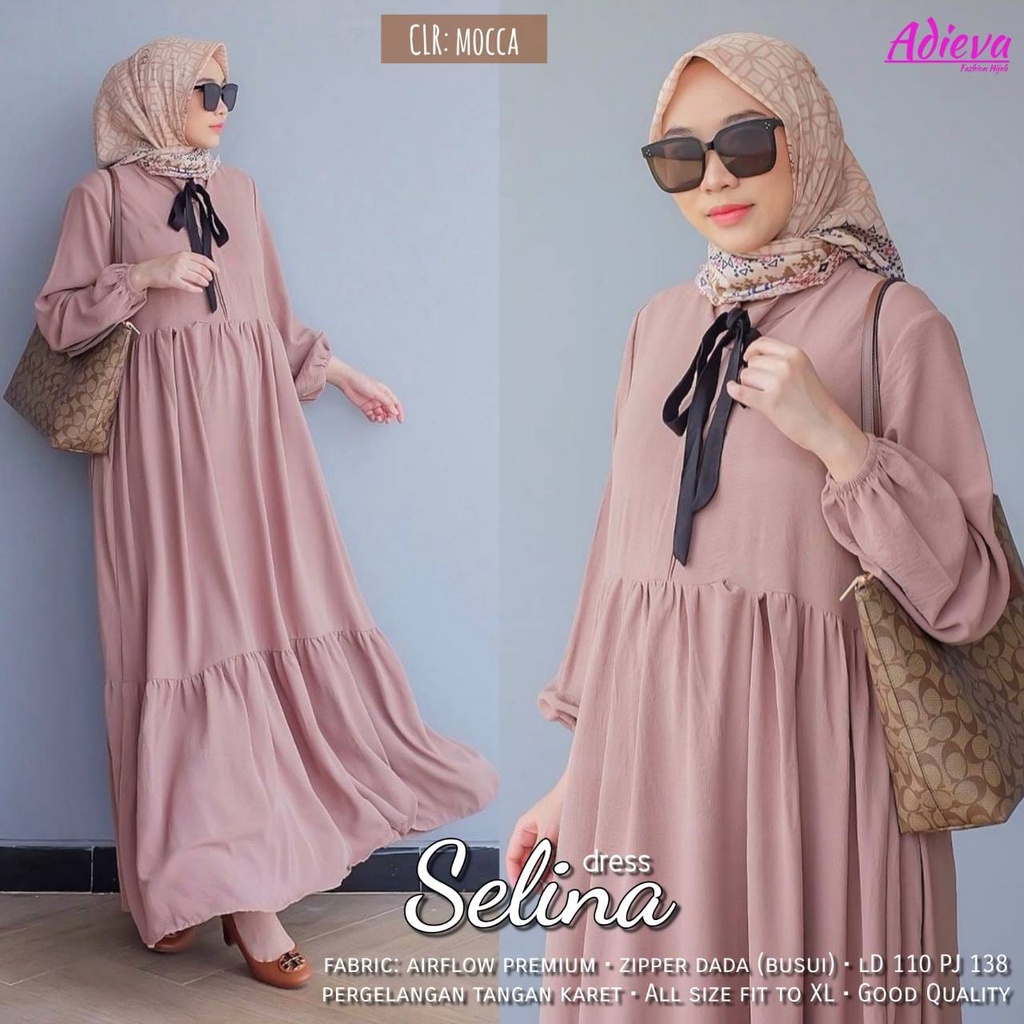 Gamis Dress Selina Matt Airflow Pre Original Adieva