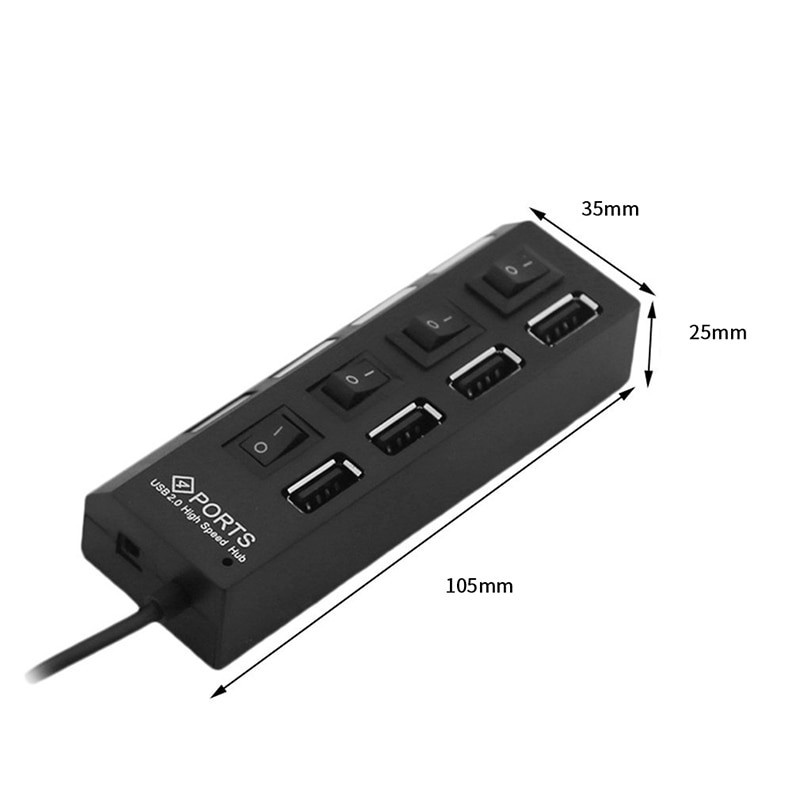 USB HUB 4 PORT + ON / OFF