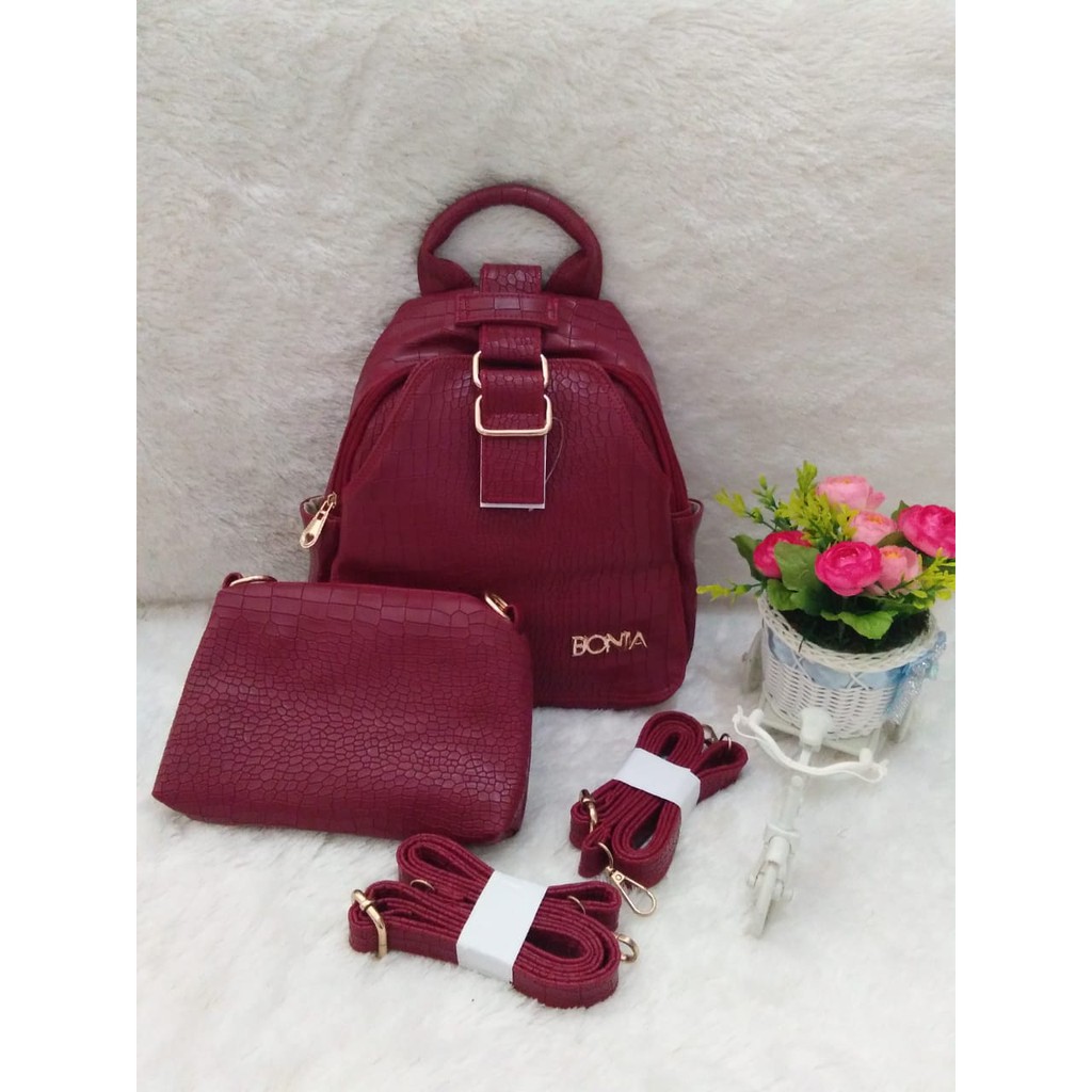 Obral tas Bonia 1703 handmade ransel cewek murah / bonia murah ransel