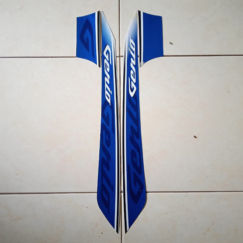 stiker motor genio 2019 putih biru