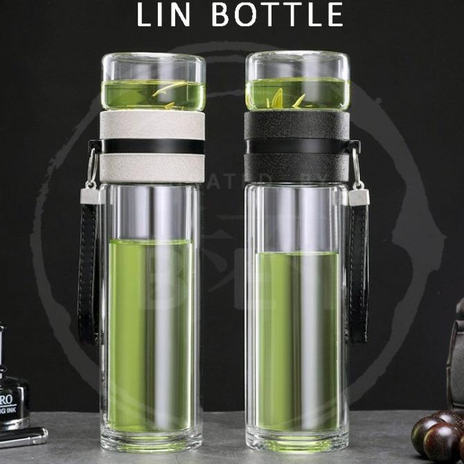 botol teh infuser kaca double layer - LIN Bottle