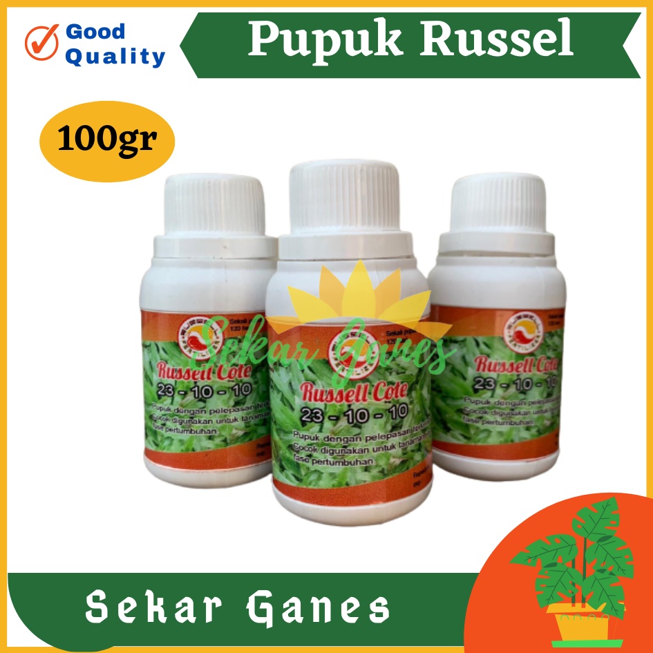 TERMURAH Pupuk Russell Cote Slow Release 23-10-10 100 Gr Pupuk Osmocote 23-10-10 Aglonema Monstera, dan Tanaman masa vegetatif Pupuk Slow Release Original Untuk Sawit Thailan Dus Bonsai - Russell Cote Slow Release 23-10-10