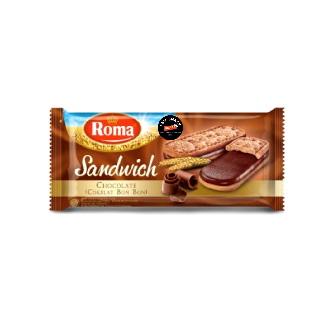 Roma Sandwich Bon Bon Biskuit Cokelat @216gr