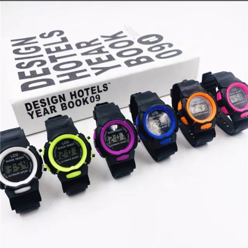 Jam Tangan Anak Perempuan Laki Laki Unisex Digital Strap Rubber Karet Fashion Free Bubble Dus