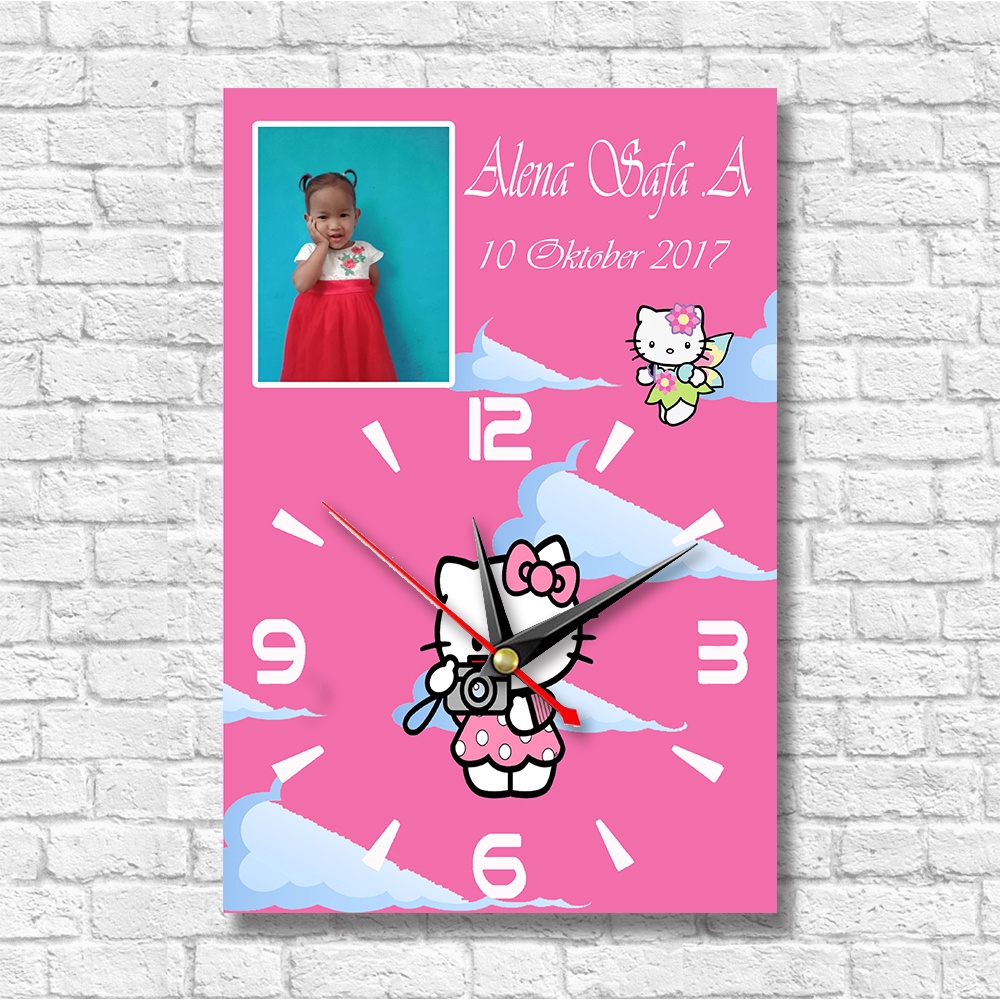 Jam dinding custom bisa pake foto sendiri jam dinding unik backround kartun
