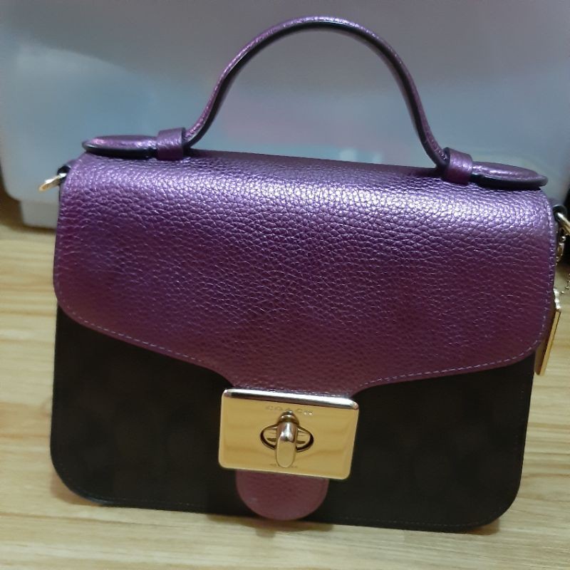 Prelov Coach Metalic Cassidy Top Handle Berry Original