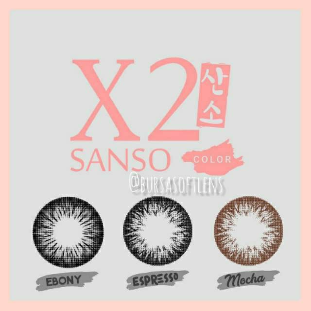 [FREE LENSCASE] SOFTLENS X2 SANSO BLACK 14.5MM &amp; 15MM NORMAL &amp; MINUS (-0.50 S/D -6.00)) X2  Hydrogel