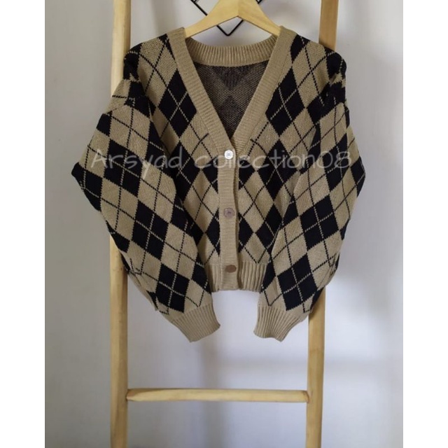 CARDIGAN RAJUT BELAH KETUPAT