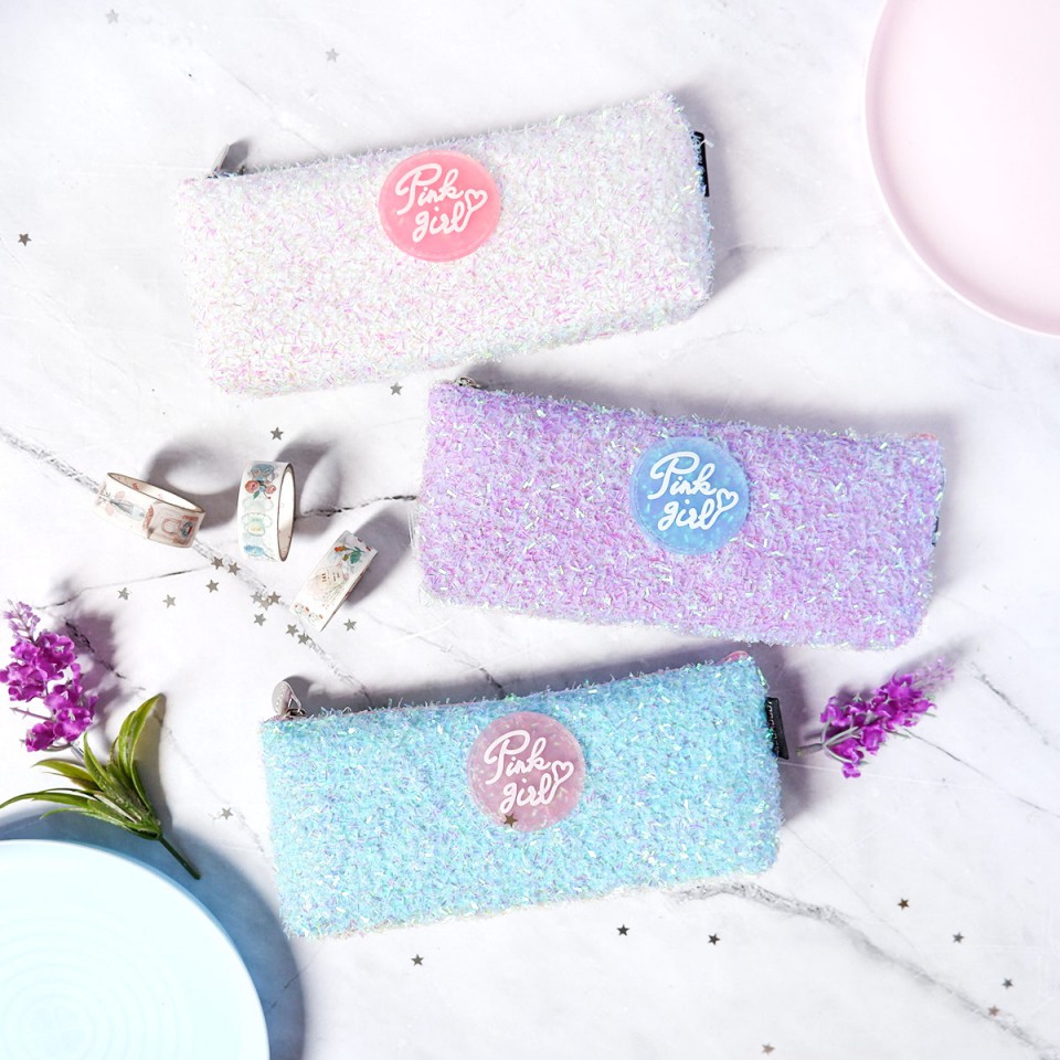 

Pink Girl Sparkling Pencil Case | Tepak Pensil / Kotak Pensil Lucu