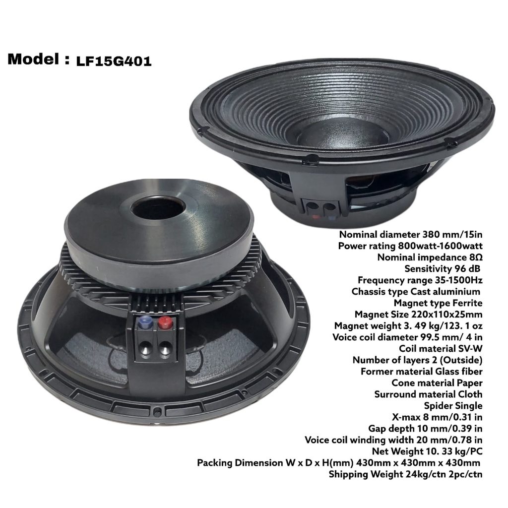 Speaker 15 Inch Rcf L15G401 China Semi Ori 15 G401